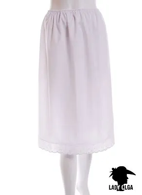 £7.99 • Buy Ladies Underskirt Waist Skirt Poly/Cotton Half Slip >26  Finish White Lady Olga